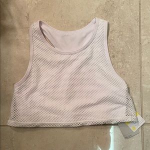 Zella White Knit Sports Bra Top